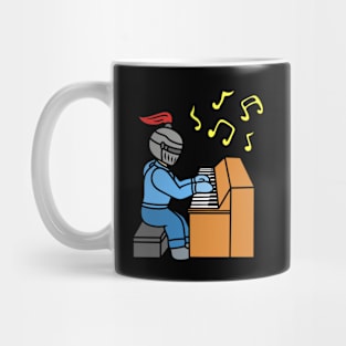 Cute cartoon knight playing piano Mug